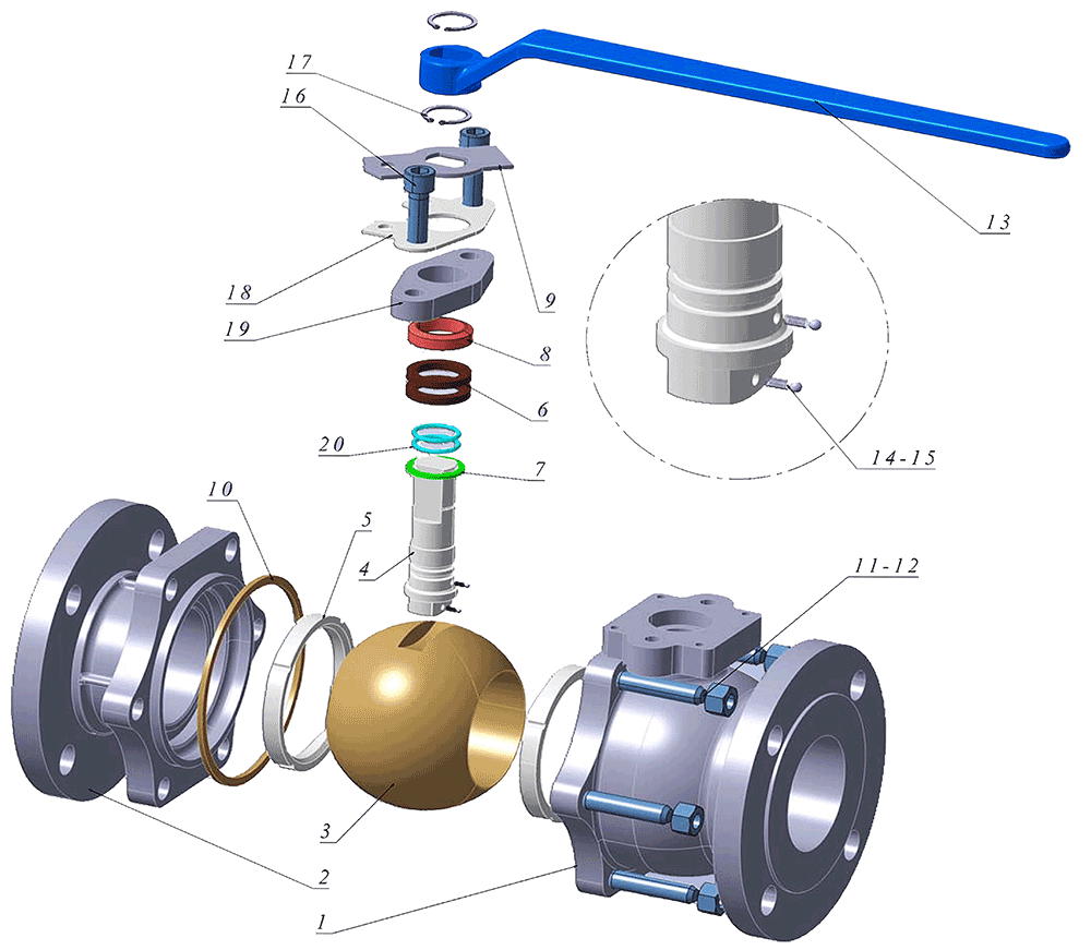 ساختار سه‌بعدی شیر توپی شناور